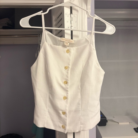 Monteau Los Angeles Button Down Tank White Size Small - Picture 1 of 3